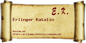 Erlinger Katalin névjegykártya