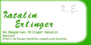 katalin erlinger business card